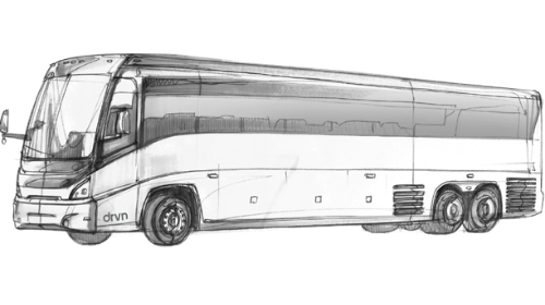drvn's private shuttle bus service is scalable offering motor coaches that can accommodate up to 55 passengers and their luggage.