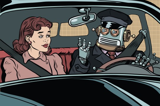 Personal chauffeur service cartoon